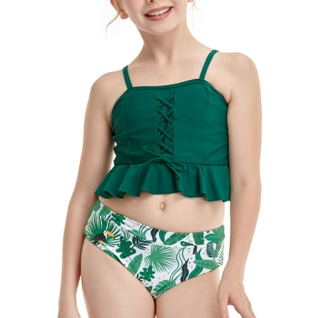 CHGBMOK Summer Mother And Daughter Print Two Piece Swimsuit Matching Swimsuit Clothing