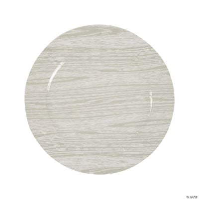 Whitewash Faux Wood Chargers - 25 Ct. Birthday Party Supplies 25 Pieces