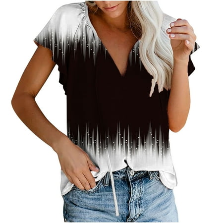 Summer Blousees for Women 2023 Women s Tops Floral Print V-Neck Short Sleeve Summer Loose Blouse Shirts Cropped T Shirts for Women Black S
Summer Blousees for Women 2023 Women s Tops Floral Print V-Neck Short Sleeve Summer Loose Blouse Shirts Cropped T Shirts for Women Black S