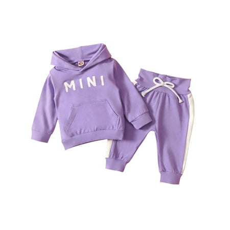 Frobukio Toddler Baby Girls Boys Clothes Long Sleeve MINI Print Hooded Pullover Sweatshirt Drawstring Pants Purple 6-12 Months
Frobukio Toddler Baby Girls Boys Clothes Long Sleeve MINI Print Hooded Pullover Sweatshirt Drawstring Pants Purple 6-12 Months