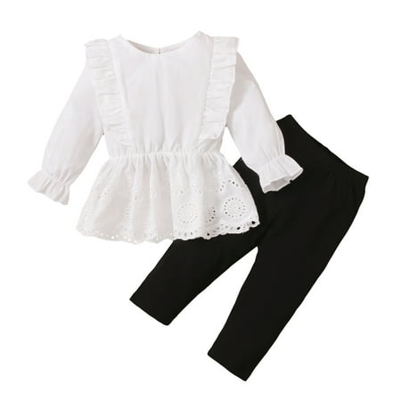TAIAOJING Baby Girl Clothes Toddler Ruffles Long Sleeve Solid Lace Tops+Pants Outfits For Girl 18-24 Months
TAIAOJING Baby Girl Clothes Toddler Ruffles Long Sleeve Solid Lace Tops+Pants Outfits For Girl 18-24 Months