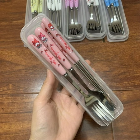 Wdaidj cute Sanrio Kuromi spoon Fork 3piece set Hello Kitty My Melody stainless steel child tableware supplies kitchen accessories
Wdaidj cute Sanrio Kuromi spoon Fork 3piece set Hello Kitty My Melody stainless steel child tableware supplies kitchen accessories