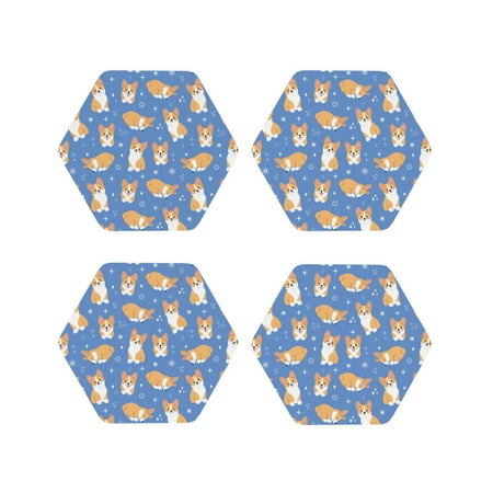 Leather Coasters Set of 4 - Cute Corgi Dog Blue Lightweight Non-Slip Drink Coasters for Desk Anti-Scalding Desk Cup Coasters for Office Table Decor Hexagon
Leather Coasters Set of 4 - Cute Corgi Dog Blue Lightweight Non-Slip Drink Coasters for Desk Anti-Scalding Desk Cup Coasters for Office Table Decor Hexagon