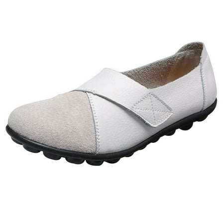 Orthopedic PU Leather Loafers Soft Sole Casual Flats Shoes for Women Students