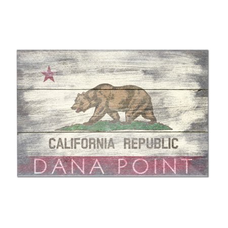 Dana Point, California - Rustic California State Flag - Lantern Press Artwork (18x12 Acrylic Wall Art Gallery Quality)