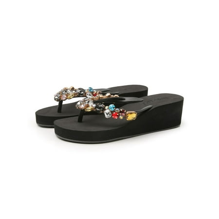 SIMANLAN Outdoor Lightweight Open Toe Slides Holiday Anti Slip Wedge Shoes Casual Platform Flip-flops for Women
SIMANLAN Outdoor Lightweight Open Toe Slides Holiday Anti Slip Wedge Shoes Casual Platform Flip-flops for Women