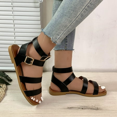 JeashCHAT Clearance Sandals for Women Women s Square Head Slippers Straight Line Buckle Flat Bottomed Hollow Out Sandals
JeashCHAT Clearance Sandals for Women Women s Square Head Slippers Straight Line Buckle Flat Bottomed Hollow Out Sandals