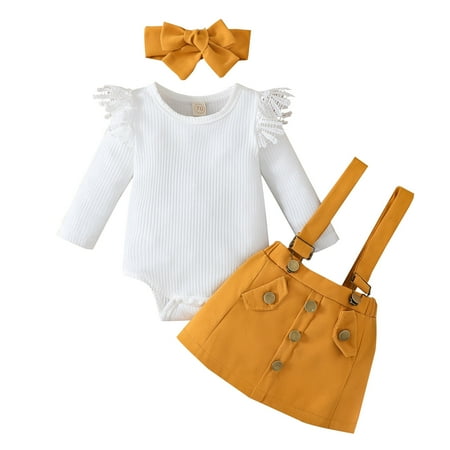 ZMHEGW Kid Toddler Girl Clothes Ruffles Long Sleeve Ribbed Romper Lace Bodysuits Suspenders Skirt Headbands Baby Girl Outfits 6-9 Months
ZMHEGW Kid Toddler Girl Clothes Ruffles Long Sleeve Ribbed Romper Lace Bodysuits Suspenders Skirt Headbands Baby Girl Outfits 6-9 Months