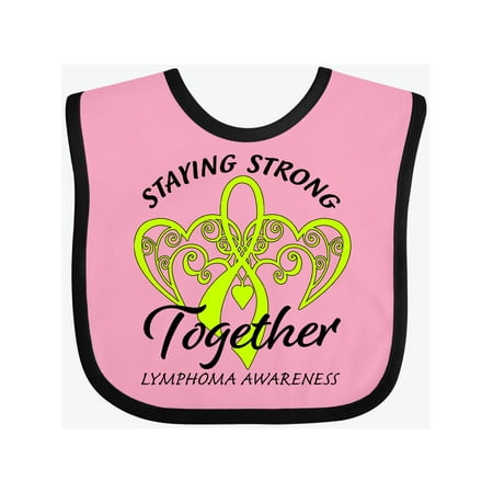Inktastic Lymphoma Awareness Staying Strong Together Gift Baby Boy or Baby Girl Bib