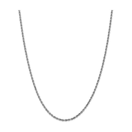 Finejewelers 9 Inch 14k White Gold 2.5mm bright-cut Rope Chain Ankle Bracelet (Smaller Ankles)