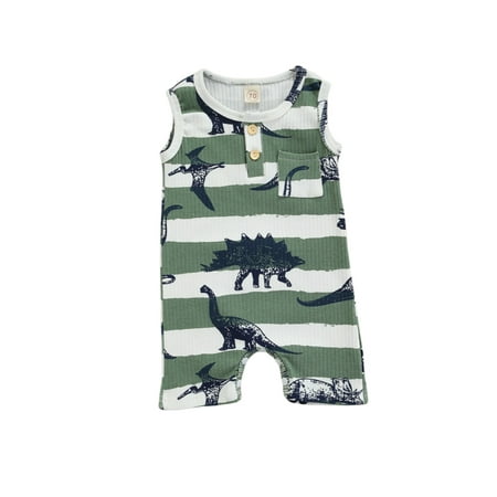Toddler Baby Boys Sleeveless Short Romper Dinosaur Print Round Neck Button Closure Summer Jumpsuit with Pocket
Toddler Baby Boys Sleeveless Short Romper Dinosaur Print Round Neck Button Closure Summer Jumpsuit with Pocket