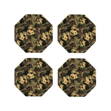 Leather Coasters Set of 4 - Camouflage green Lightweight Non-Slip Drink Coasters for Desk Anti-Scalding Desk Cup Coasters for Office Table Decor Octagon
Leather Coasters Set of 4 - Camouflage green Lightweight Non-Slip Drink Coasters for Desk Anti-Scalding Desk Cup Coasters for Office Table Decor Octagon
