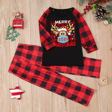 Christmas Mom Mammy Print Blouse Tops And Pants Xmas Family Clothes Pajamas