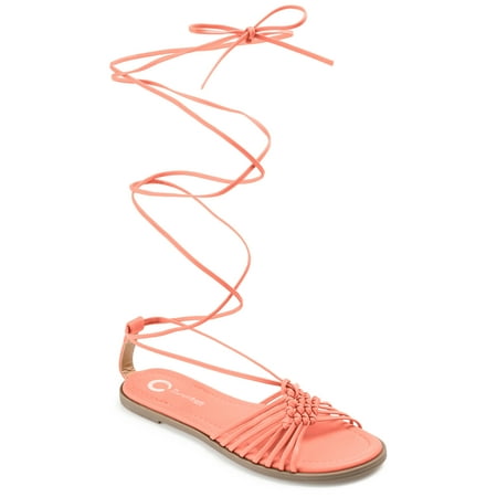 Journee Collection Womens Jess Ankle Wrap Low Block Heel Sandals