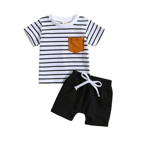 Bagilaanoe 2pcs Toddler Baby Boy Short Pants Set Short Sleeve Striped Print T-Shirts Tops + Shorts 6M 12M 18M 24M 3T Kids Casual Summer Outfits
Bagilaanoe 2pcs Toddler Baby Boy Short Pants Set Short Sleeve Striped Print T-Shirts Tops + Shorts 6M 12M 18M 24M 3T Kids Casual Summer Outfits