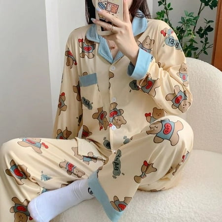CoCopeaunt Winter And Autumn Women Pyjamas Cartoon beer Printing Pyjamas Women Clothing Sets Pajamas Long sleeve Pijamas Sleepwear Wear out
CoCopeaunt Winter And Autumn Women Pyjamas Cartoon beer Printing Pyjamas Women Clothing Sets Pajamas Long sleeve Pijamas Sleepwear Wear out