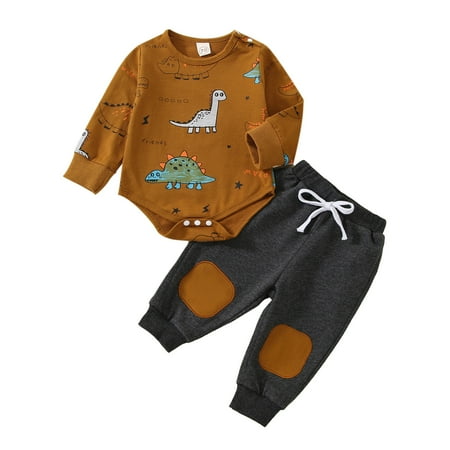 Meihuida Kid Pants Suit Long Sleeve Round Neck Cartoon Dinosaur Romper Shirt Long Patchwork Drawstring Pants
Meihuida Kid Pants Suit Long Sleeve Round Neck Cartoon Dinosaur Romper Shirt Long Patchwork Drawstring Pants