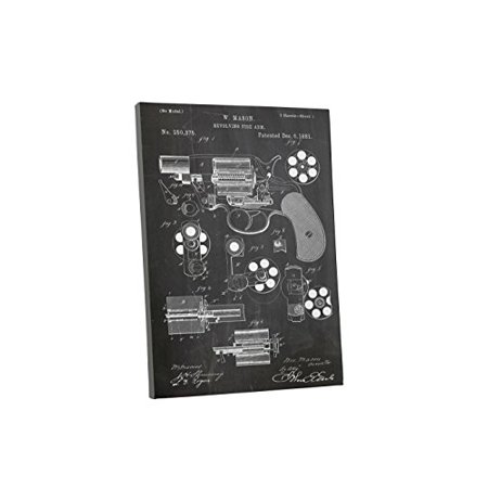 "Mason Colt Revolver Firearm Patent" Gallery Wrapped Canvas Print, 30" x 20"