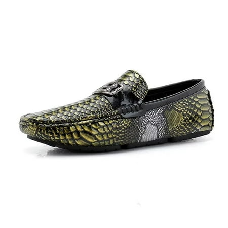 JJtiger Retro serpentine bean shoe cover feet tide shoes metal men casual
