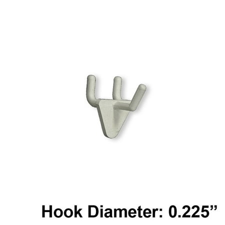 Azar Displays 800071-WHT White 1 Glass-Filled Nylon Hook: 0.225 Diameter 50-Pack