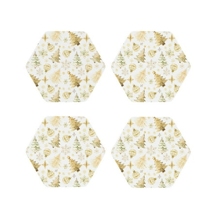 Tideii Gold Christmas Tree for Leather Coasters 4 Pieces Anti-fouling and Anti-scalding Decorative Coasters Suitable for Restaurants Kitchens Coffee Shops-Hexagon
Tideii Gold Christmas Tree for Leather Coasters 4 Pieces Anti-fouling and Anti-scalding Decorative Coasters Suitable for Restaurants Kitchens Coffee Shops-Hexagon