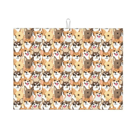 Dish Drying Mats for Kitchen Counter - Cute puppy I 18x24in Dish Drying Pad Coffee Mat with Hanging Loop Super Absorbent Kitchen Counter Mat Coffee Bar Accessories
Dish Drying Mats for Kitchen Counter - Cute puppy I 18x24in Dish Drying Pad Coffee Mat with Hanging Loop Super Absorbent Kitchen Counter Mat Coffee Bar Accessories