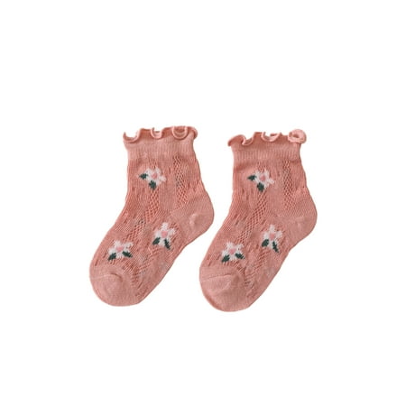 sdghg Newborn Hollow Mesh Socks Summer Frilly Fruit/ Flower Pattern Socks