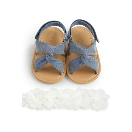 Ritualay Newborn Flat Sandal Bowknot Sandals First Walkers Crib Shoes Lightweight Casual Princess Shoe Beach Walking Cross Strap Blue with Headband 4C
Ritualay Newborn Flat Sandal Bowknot Sandals First Walkers Crib Shoes Lightweight Casual Princess Shoe Beach Walking Cross Strap Blue with Headband 4C