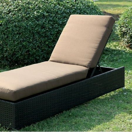 Contemporary Patio Chaise, Brown