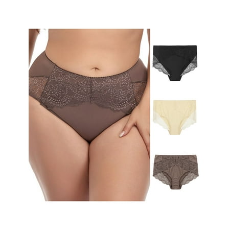 Unique Bargains Women s Plus Size 3-Pack Lace Trim High Rise Brief Stretchy Underwear
Unique Bargains Women s Plus Size 3-Pack Lace Trim High Rise Brief Stretchy Underwear