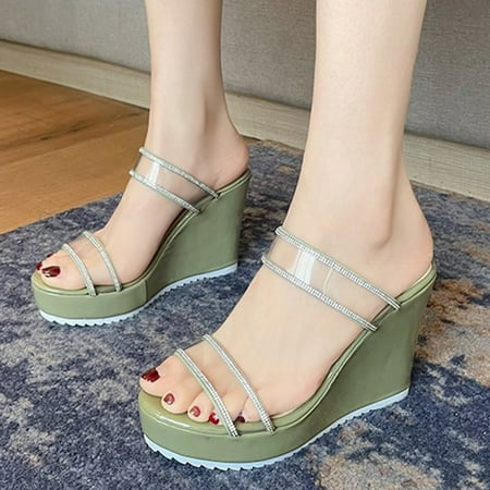 Fanxing Women s Casual Wedge Sandals On-Slip Chunky Platform Sandals Open Toe Slip On Rhinestones Dressy Sandal for Ladies
Fanxing Women s Casual Wedge Sandals On-Slip Chunky Platform Sandals Open Toe Slip On Rhinestones Dressy Sandal for Ladies