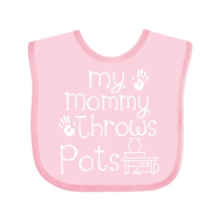 Inktastic Pottery Mom Funny Mommy Throws Pots Gift Baby Boy or Baby Girl Bib