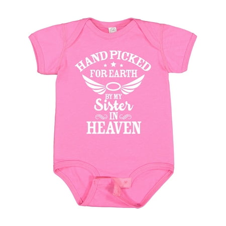 Inktastic Handpicked for Earth by My Sister in Heaven with Angel Wings Gift Baby Boy or Baby Girl Bodysuit
Inktastic Handpicked for Earth by My Sister in Heaven with Angel Wings Gift Baby Boy or Baby Girl Bodysuit