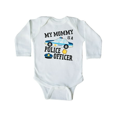 Inktastic My Mommy is a Police Officer Gift Baby Boy or Baby Girl Long Sleeve Bodysuit