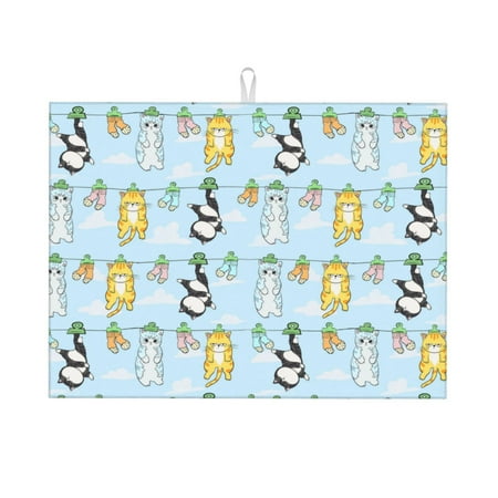 Cauagu Dish Drying Mat 24*18 inch Absorbent Dish Drainer Kitchen Counter Dish Drying Pad for Countertops Sinks Draining Racks( Cartoon Cat)
Cauagu Dish Drying Mat 24*18 inch Absorbent Dish Drainer Kitchen Counter Dish Drying Pad for Countertops Sinks Draining Racks( Cartoon Cat)