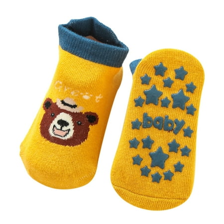 Rovga Little Boys Girls Socks Baby Cotton Crew Cute Anti Slip Animal Socks Cloud Knitting Toddler Boy Socks