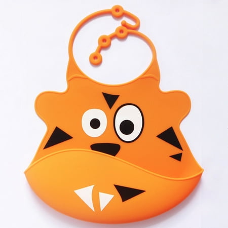Leutsin Cute Kid Infant Bibs Baby Soft Silicone Bib Saliva Dripping Bibs