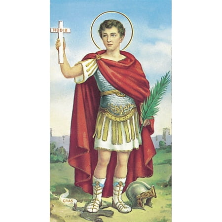 San Expedito Paper Catholic Prayer Holy Card with Blank Back Pack of 100