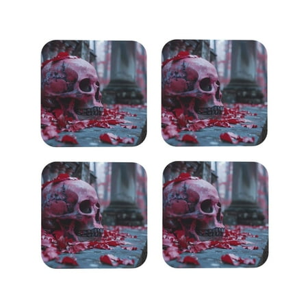 Honeii Gothic Red Skull Cemetery Print Leather Coaster Set of 4 Ideal for Safeguarding Your Furniture from Drinks Spills and Effortless Cleanup-Square
Honeii Gothic Red Skull Cemetery Print Leather Coaster Set of 4 Ideal for Safeguarding Your Furniture from Drinks Spills and Effortless Cleanup-Square