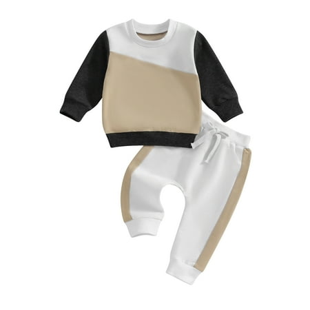 Qtinghua Newborn Infant Baby Boys Fall Clothes Contrast Color Long Sleeve Sweatshirt with Elastic Waist Sweatpants Clothes Gray 6-9 Months
Qtinghua Newborn Infant Baby Boys Fall Clothes Contrast Color Long Sleeve Sweatshirt with Elastic Waist Sweatpants Clothes Gray 6-9 Months