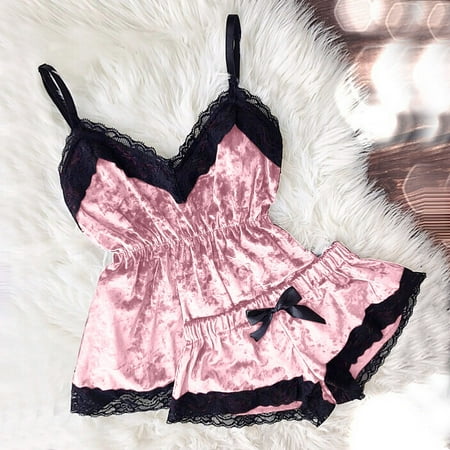 Gyouwnll Sleepwear For Womens Pajamas For Women V-Neck Eyelash Lace Stain Camisole Pajamas Bowknot Shorts Set
Gyouwnll Sleepwear For Womens Pajamas For Women V-Neck Eyelash Lace Stain Camisole Pajamas Bowknot Shorts Set