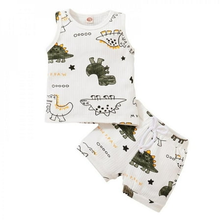 Patgoal Baby Boys Clothes 2Pcs Baby Boys Set Summer Tracksuits Cartoon Dinosaur Print Sleeveless Vest + Elastic Waist Shorts for Toddler Boys 0-24 Months
Patgoal Baby Boys Clothes 2Pcs Baby Boys Set Summer Tracksuits Cartoon Dinosaur Print Sleeveless Vest + Elastic Waist Shorts for Toddler Boys 0-24 Months