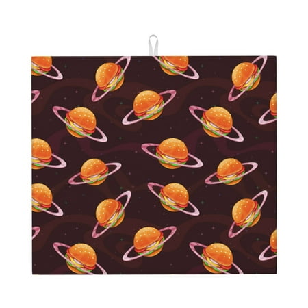 Dish Drying Mats for Kitchen Counter Space Hamburger Pattern 16x18in Dish Drying Pad Coffee Mat with Hanging Loop Super absorbent Kitchen Counter Mat Coffee Bar Accessories 
Dish Drying Mats for Kitchen Counter Space Hamburger Pattern 16x18in Dish Drying Pad Coffee Mat with Hanging Loop Super absorbent Kitchen Counter Mat Coffee Bar Accessories