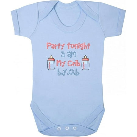 Party Tonight 3 Am My Crib B.Y.O.B. Baby Bodysuit One Piece Light Blue Newborn
Party Tonight 3 Am My Crib B.Y.O.B. Baby Bodysuit One Piece Light Blue Newborn