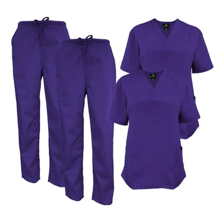 M&M SCRUBS Women Scrub Set V-Neck Medical Scrub Tops and Drawstring Pants - Pack of 2 Set (Purple Large)
M&M SCRUBS Women Scrub Set V-Neck Medical Scrub Tops and Drawstring Pants - Pack of 2 Set (Purple Large)