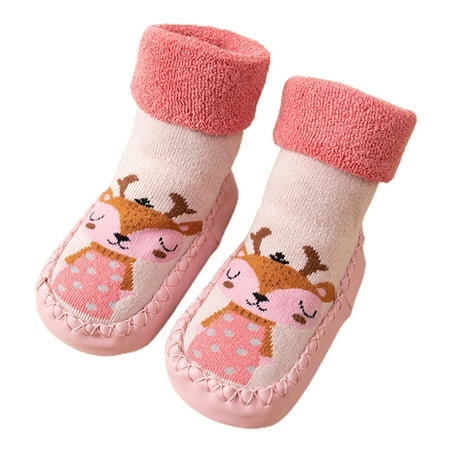 Liveday Baby Long Socks Shoes Infant Toddler Boys Girls Low Top Soft Sole Casual Pre Walker Shoes