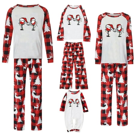 

Christmas Pajamas for Family Buffalo Plaid Reindeer Pajamas Holidays Family Matching Sleepwear Elk Print Pajamas Pj Set Womens Clearance Pajama Sets