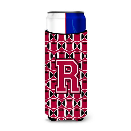 

Carolines Treasures CJ1079-RMUK Letter R Football Crimson and White Ultra Beverage Insulators for slim cans Slim Can