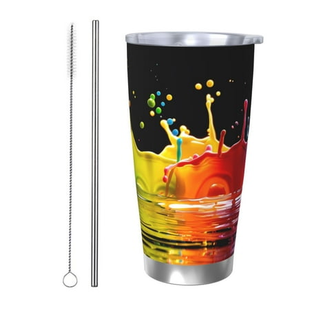 Logiee Vibrant Color Splash Print 20OZ Car Cup with Lid Stainless Steel Vacuum Insulated Double Wall Travel Tumbler Durable Insulated Coffee Mug Thermal Cup with Straw-Straw Two-piece Set
Logiee Vibrant Color Splash Print 20OZ Car Cup with Lid Stainless Steel Vacuum Insulated Double Wall Travel Tumbler Durable Insulated Coffee Mug Thermal Cup with Straw-Straw Two-piece Set