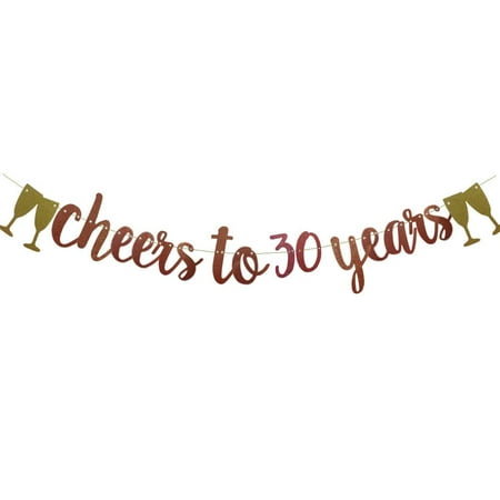 Cheers To 30 Years Banner Pre-Strung Rose Gold Paper Glitter Party Decorations For 30TH Wedding Ann
Cheers To 30 Years Banner Pre-Strung Rose Gold Paper Glitter Party Decorations For 30TH Wedding Ann